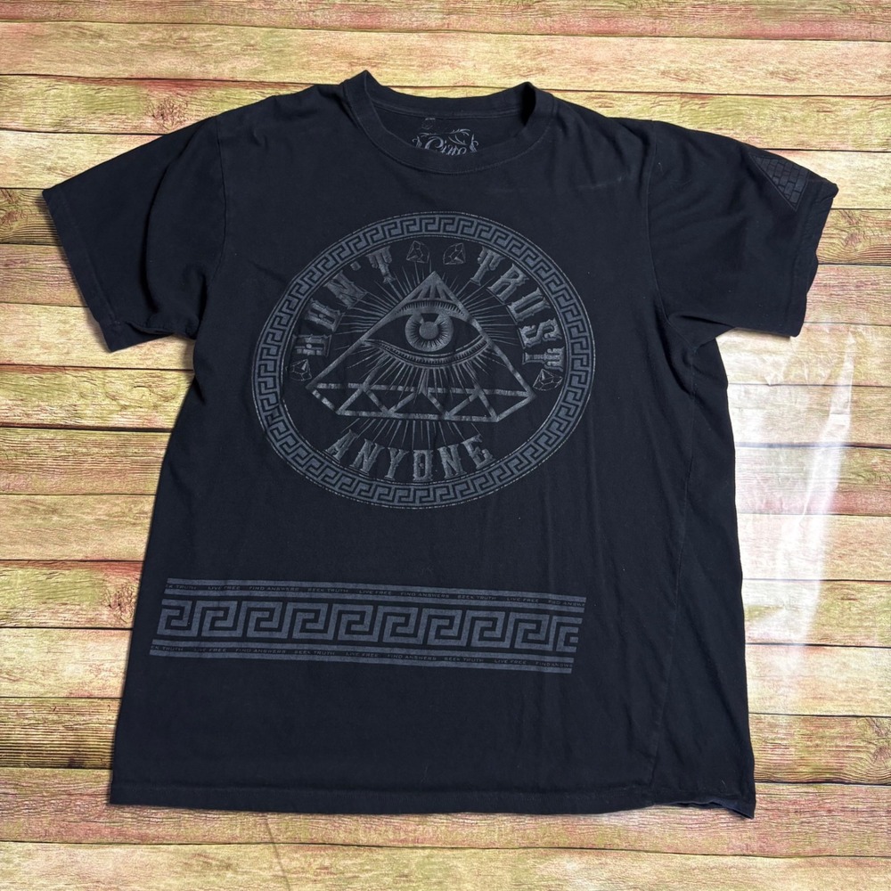 Cino Don't Trust Anyone Illuminati Eye Graphic Streetwear T-Shirt L
